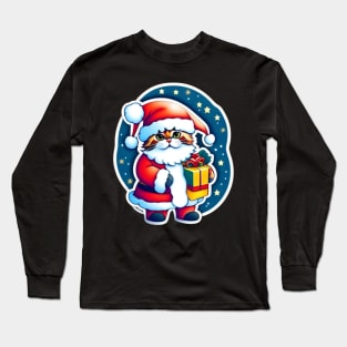 Kitten dressed as Santa Claus, Christmas Long Sleeve T-Shirt